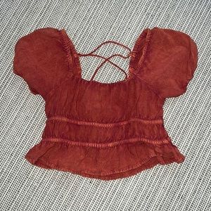 Rebellion short sleeve cropped blouse